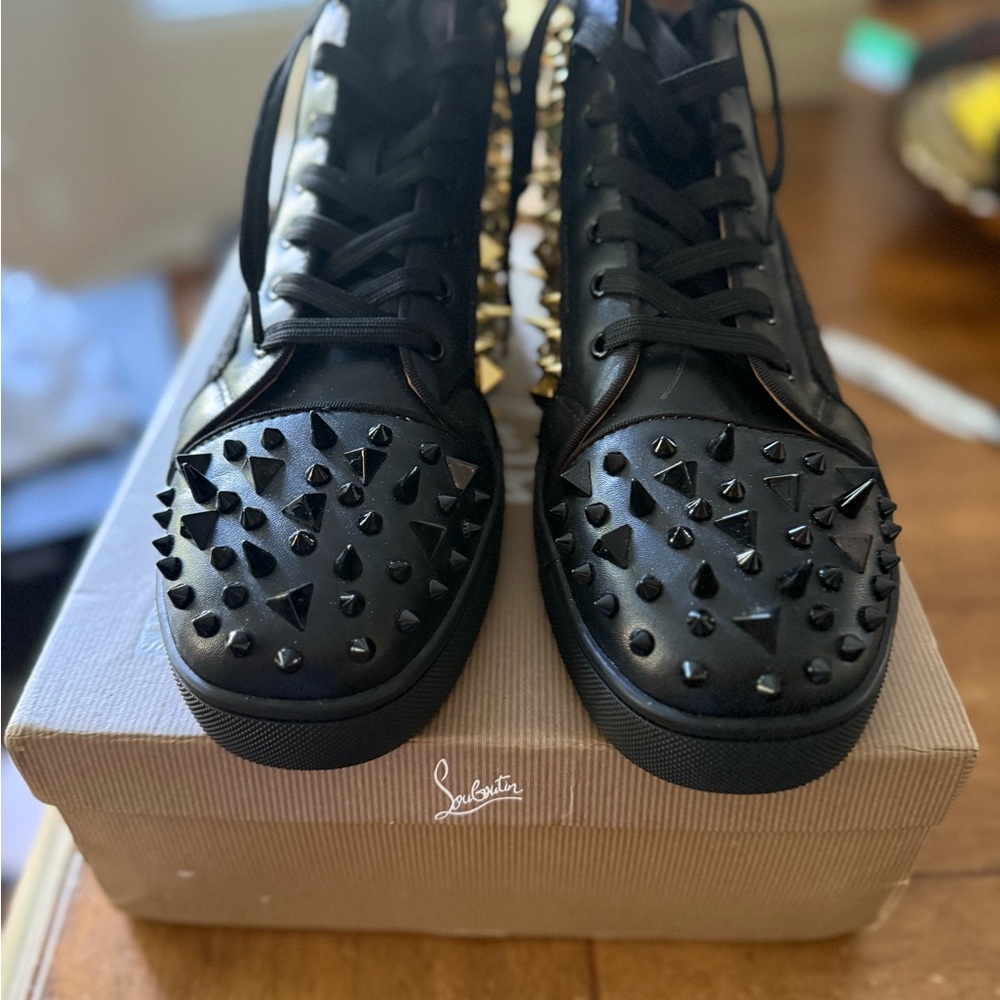 Christian Louboutin Black Studded Sneakers